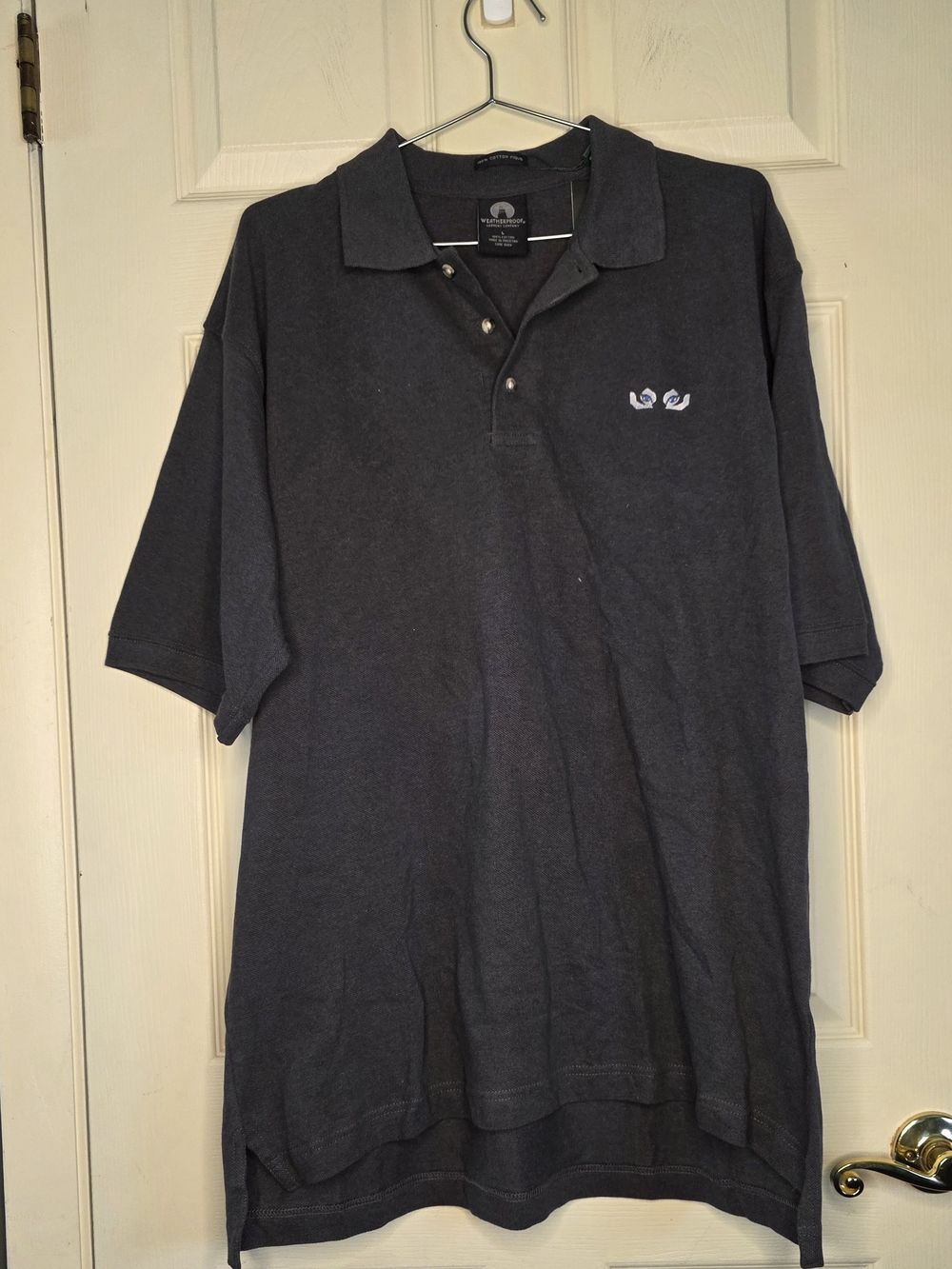 Weatherproof Men's Charcoal Gray Polo with Subtle Embroidered Logo